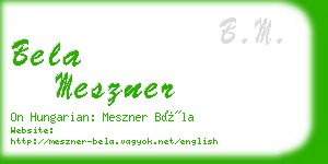 bela meszner business card